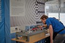 Steffi (or rather her finger) explaining the experiment